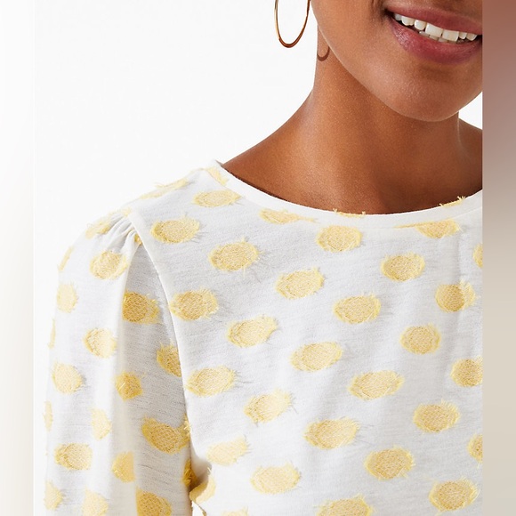 NWT! LOFT Clip Dot Peplum Top - Picture 3 of 7